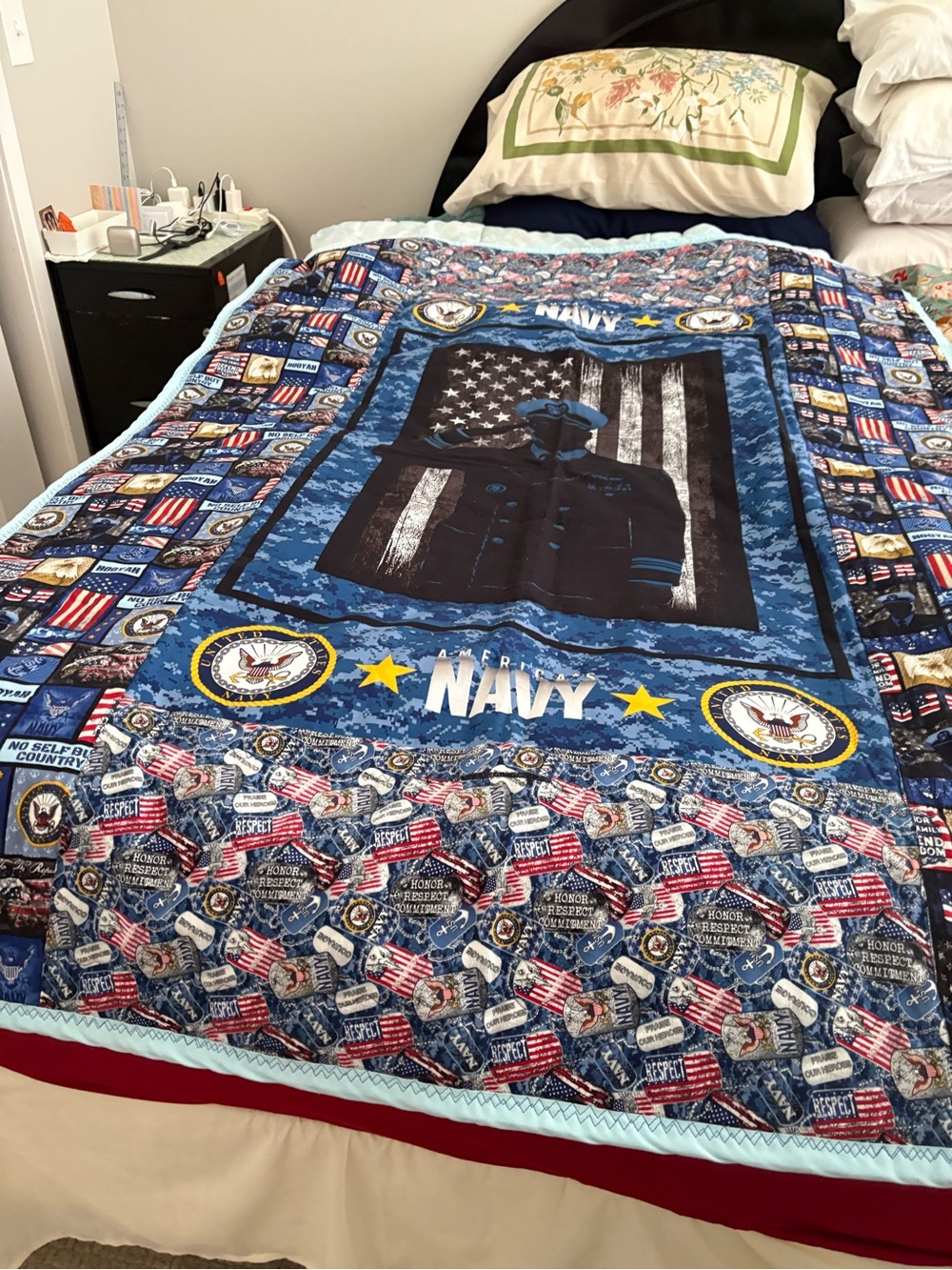 Navy Tribute Blue Patriotic  Quilt